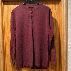 St. John's Bay Maroon Long Sleeve Henley